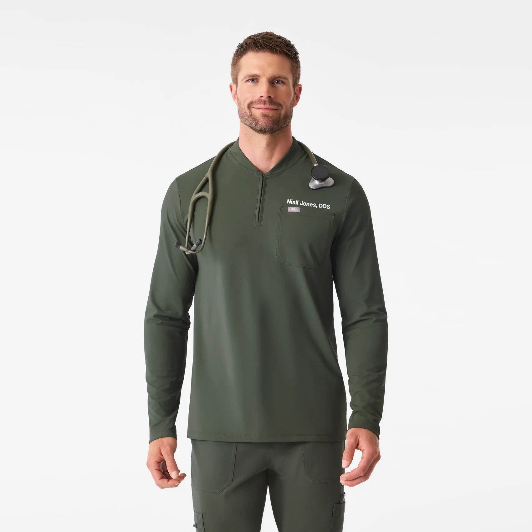 Dawes ¼ Zip Long-Sleeve Scrub Top