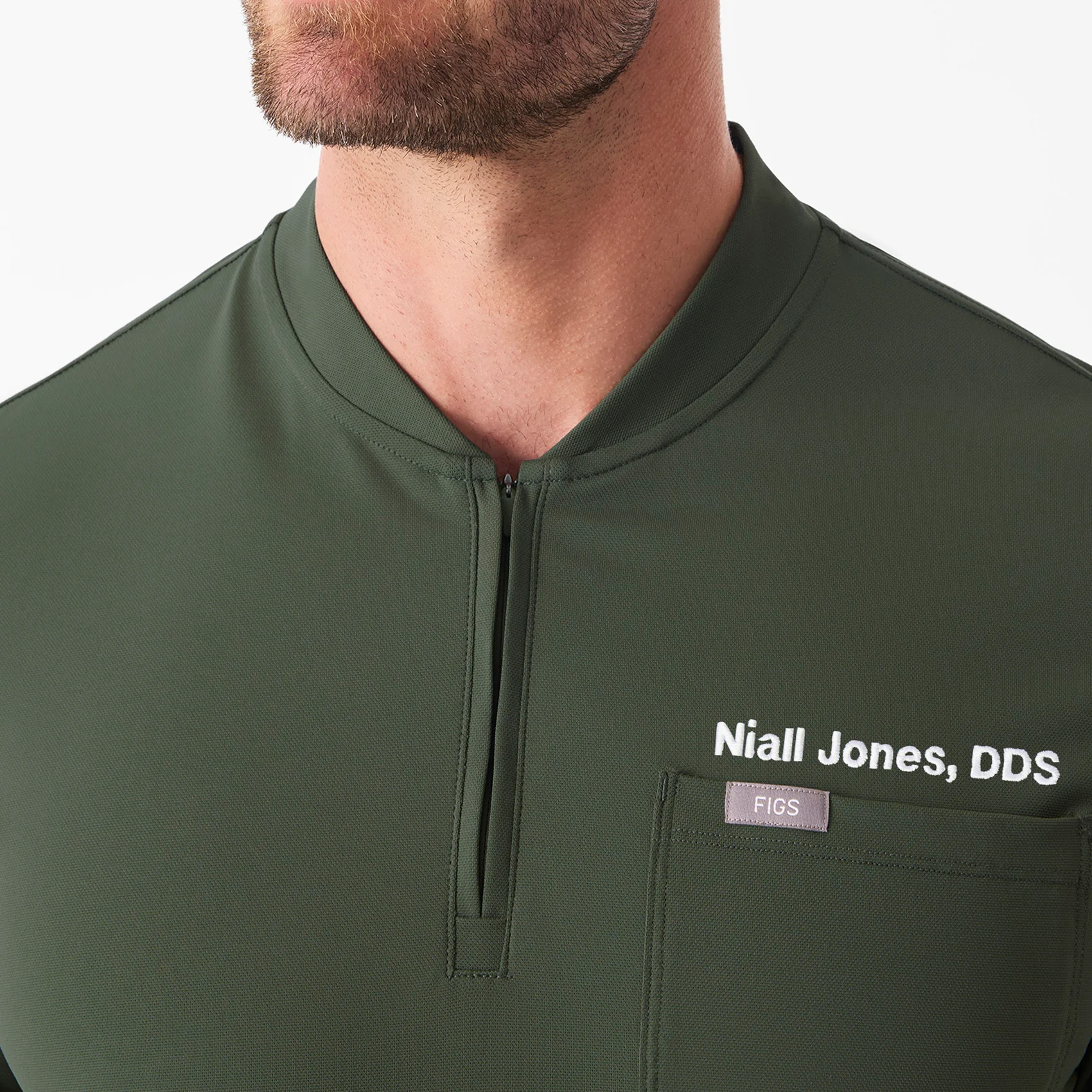 Dawes ¼ Zip Long-Sleeve Scrub Top - Image 3